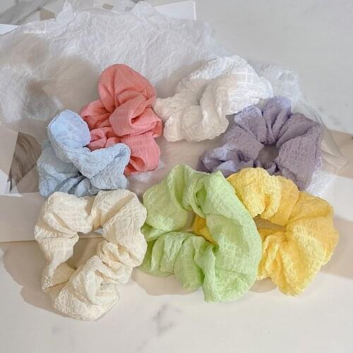 Fashion Scrunchie Women Elastic Hair Band Elegant Colorful Solid Color Hair Ties Girls Hair Scrunchies Hair Accessories 2021 New