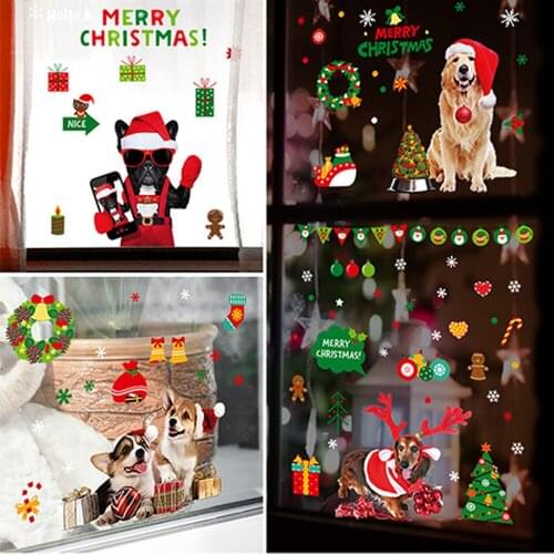 Christmas Room Home PVC 9 Styles Convenient Actual Colored Cartoon Self-adhesive Shop Window Decorate Creative Multifunctional