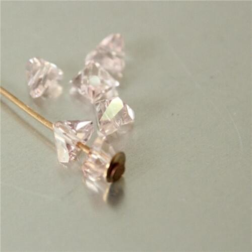Pink AB Triangular Austrian Crystal Beads,4mm 6mm Loose Beads For Jewelry Making 50pcs,Free Shipping