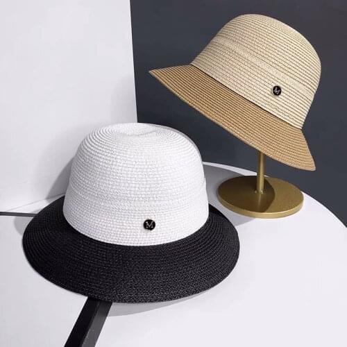 Fashion Retro Elegant Hats For Women Summer Kentucky Derby Fedora Sun Protection Wide Brim Travel Beach Straw Bucket Cape Cap