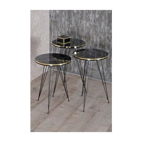 Modern Zigon coffee table Black Wire Foot Double Gold Bendir coffee tables table basse furniture living room table