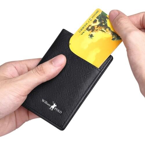 Mens Wallets Genuine Leather Front Pocket Purse Slim Credit Card Holder Cowskin New Design 195193