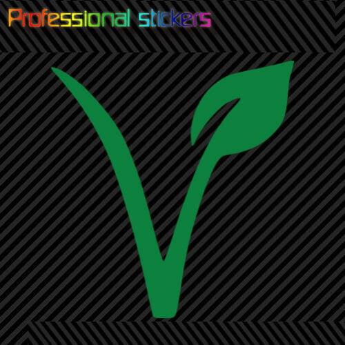 V Vegan Logo Sticker Self Adhesive Premium Die Cut Vinyl V Leaf for Car, Laptops, Motorcycles, Office Supplies