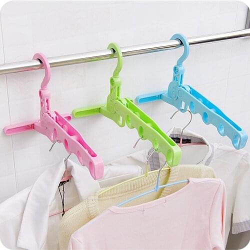 Foldable Clothes Hanger with 5 holes drying storage rack Plastic Hook Organizer door hanging rack bathroom accessories