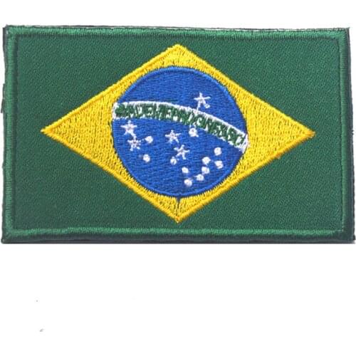 Embroidered country Patches Brazil Brazilian flag patch hook combat military badges tactical morale for jacket cap