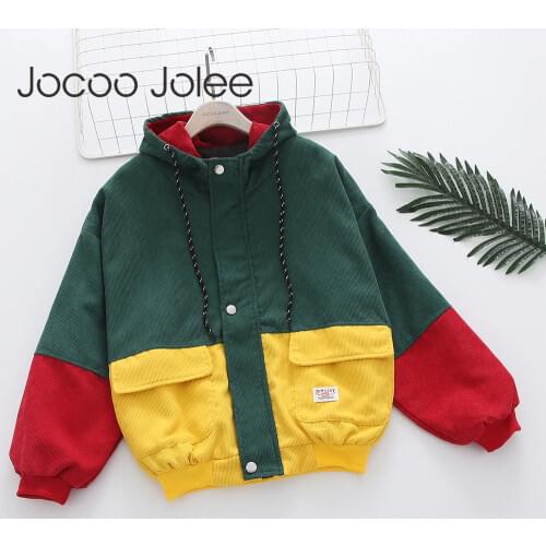 Jocoo Jolee Color Block Long Sleeve Corduroy Women Jacket Patchwork Drawstring Hit Color Autumn Jacket Plus Size Women Coat