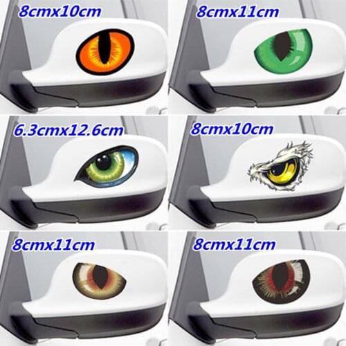 1Pair 3D Car Sticker Waterproof Reflective Cat Eyes Creative Side Rear View Mirror Funny Decor Decal Stickers Car Accessories