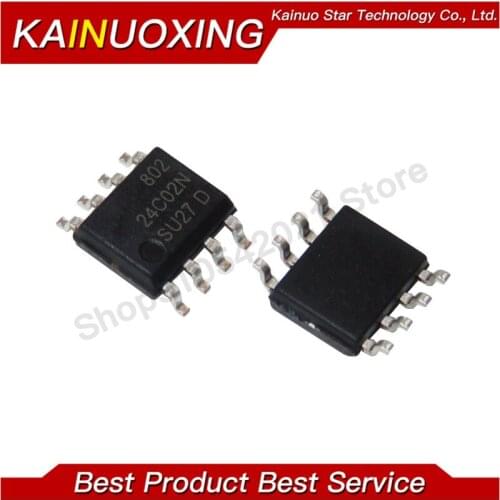 10PCS AT24C02 SOP8 AT24C02N SOP AT24C02 SMD AT24C02-10SU-2.7 new and original IC