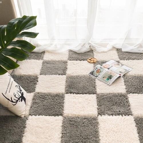 10 PCS 31*31cm Splice Carpets Soft Pluffy Rug for Living Room Children Kids Bedroom Bay Window Bedside Tatami Stitching Mat