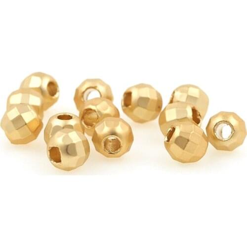 Gold Brass 3D Ball Connector Spacer Beads for Bracelet Necklace DIY Jewelry Making