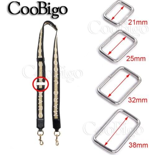 2pcs Metal Adjustable Rectangle Belt Ribbon Buckle Slider Belt Loop O D Ring for Backpack Strap Bag Pets Collar DIY Accessories