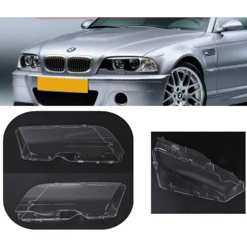 2pcs Car Headlight Clear Lens Cover (Left & Right) For BMW 3 Series E46 98-01 Facelift 63126902754 63126902753 Auto Repair parts