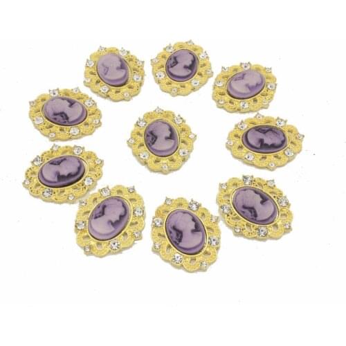 2018 Limited 10pcs/set Gold /silver 25*30mm Acrly White And Doll Beauty Head Inlay Buttons Diy Sewing Accessory Wedding Liory