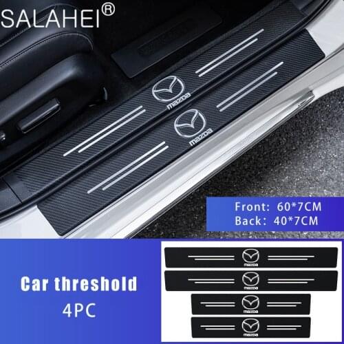 4X Car Door Carbon Fiber Pattern Threshold Film For Mazda 2 3 6 Demio CX3 CX-5 CX5 CX 5 CX7 CX9 MX5 Axela ATENZA 2017 2018 2019