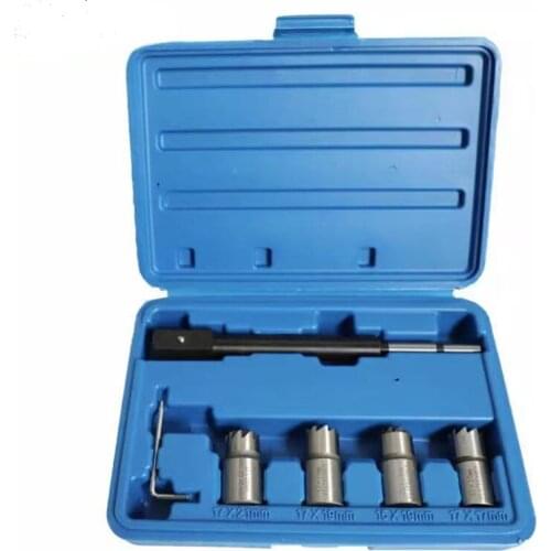5PC Diesel Injector Seat Cutter Remover Removal Tool Kit For Delphi Bosch BMW Merc CRD PSA Ford Fiat Peugeot Cutter Cleaner tool