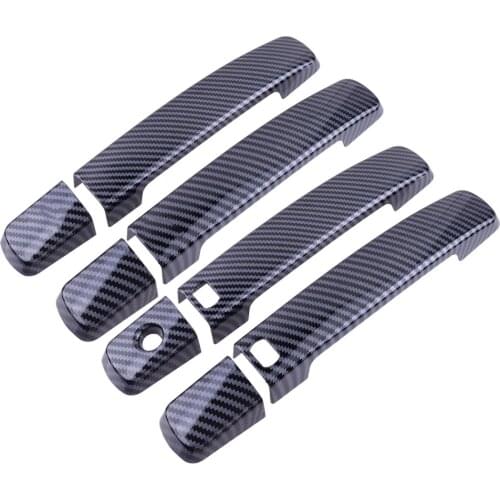 8Pcs/Set Exterior Smart Door Handle Cover Trim Carbon Fiber Style Fit for Nissan Qashqai Frontier Altima Sentra Quest Navara