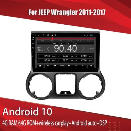 Aucar Android 10.0 car radio for Jeep Wrangler 2011 -2017 car gps navigation 1DIN multimedia Radio WIFI 4G Stereo IPS