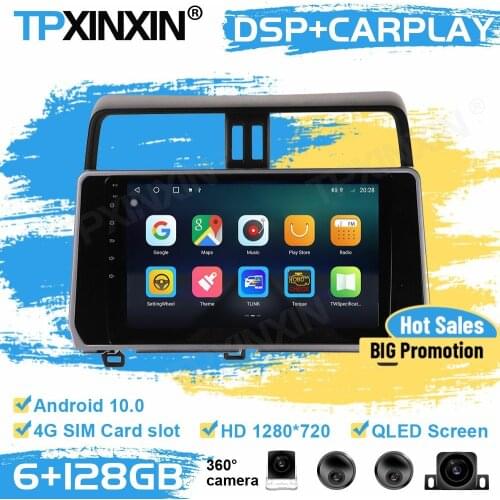 360 Cameras Car Radio 2 Din Stereo Screen Receiver Android For Toyota Prado 2018 2019 GPS Player Navigation Auto Audio Head Unit