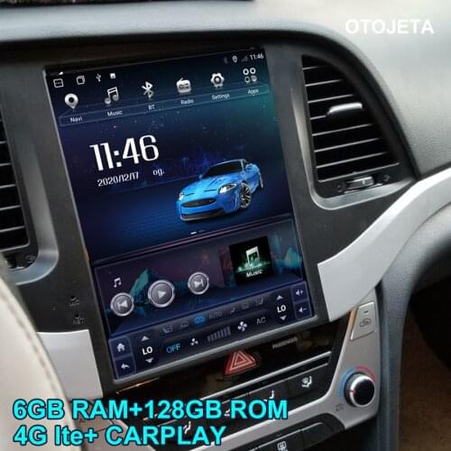 128GB Rom Tesla Screen Car Multimedia Video Player For Hyundai Elantra 2016 2017 Radio Navigation GPS 2din Android 10 Head Unit