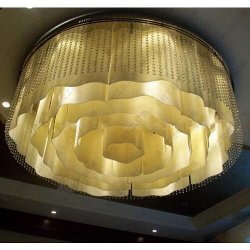 Large new Chinese fabric sales department lobby chandelier living room dining room bedroom lighting project hotel custom light