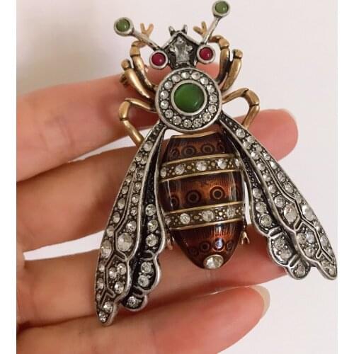 Vintage Western antique gem-set brooch for women jewelry Metal pins for clothes