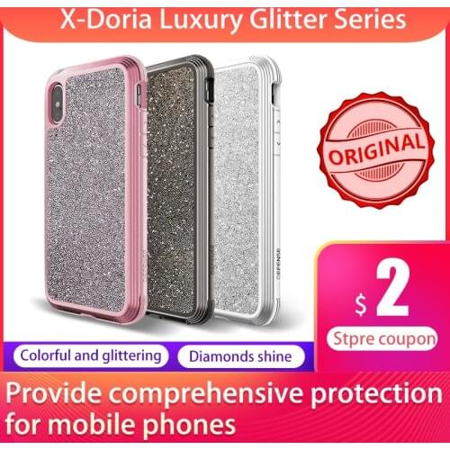 X-Doria Phone Case For iPhone XR XS Max Defense Lux Military Grade Drop Tested Case Cover For iPhone XR XS Max Glitter Cover