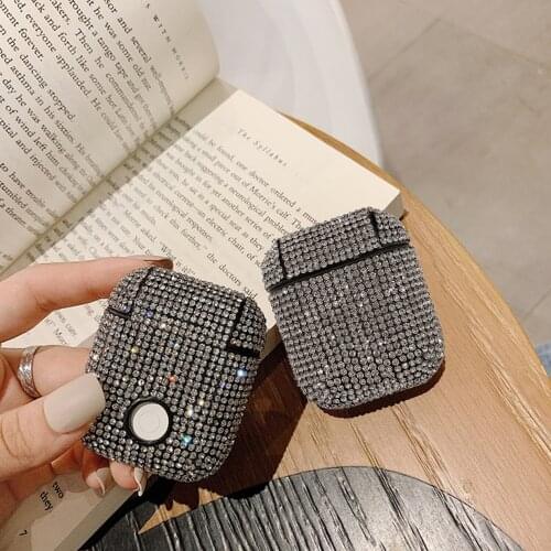 Vococal Headphones Case for Apple AirPods 1 2 Air Pods Bling Rhinestone Charging Protective TWS Wireless Bluetooth Cover