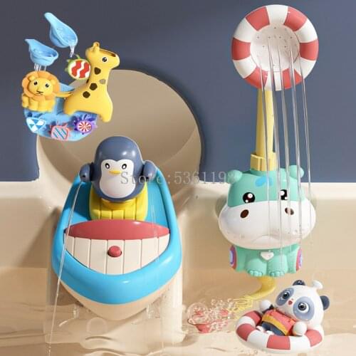 Baby Bath Toy Kids Electric Elephant Water Spray Bathroom Bathtub Faucet Shower Toys Strong Suction Cup Children Water Game Toys