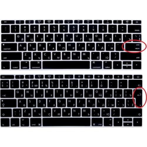For Macbook Pro 13" A1708 (2017 Release No Touch Bar) for Macbook 12"A1534 Retina Russian UK Euro Silicone Keyboard Cover Skin
