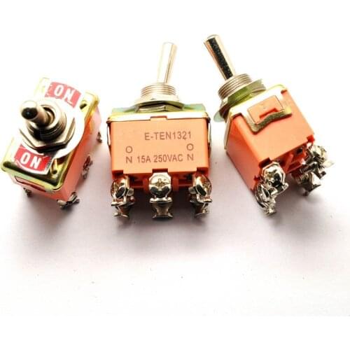 Moving toggle switch rocker switch E-TEN1321 6p 2 files 15A/250V (5 pcs)