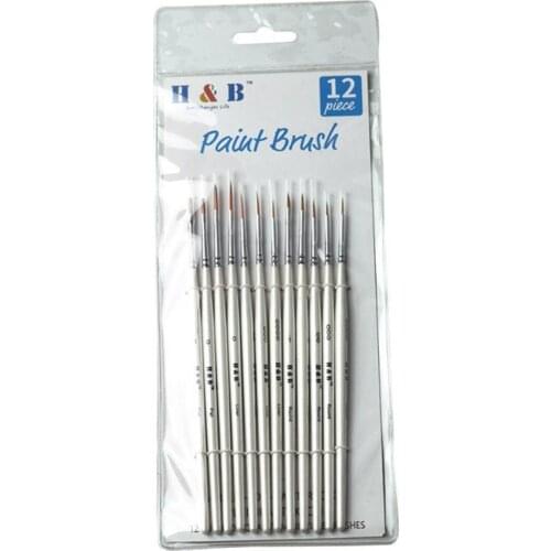 Different Sizes Nylon Hair Line Drawing Art Painting Brush 12Pcs/set Pointed Tip Watercolor Paint Brush r20