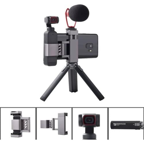 Selfie Mount Metal Tripod Foldable Phone Holder Adapter Clip for DJI Osmo Pocket/Pocket 2 Handheld Gimbal Camera Accessories