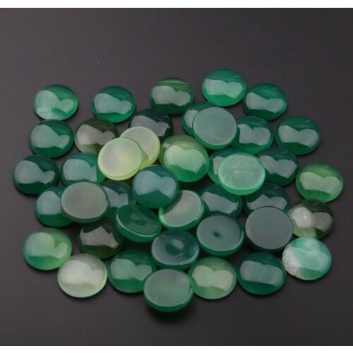 Fashion Green Agates Jade Stone Natural Stones Cabochon No Hole Beads for Making Jewelry DIY Ring Accessories Loose Beads