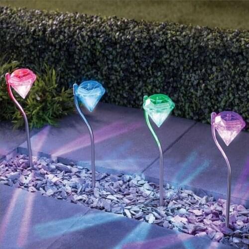 Novelty Diamond Shaped Solar Lamp Eco-friendly Energy Saving Outdoor Light for Garden Lawn Decor Night light
