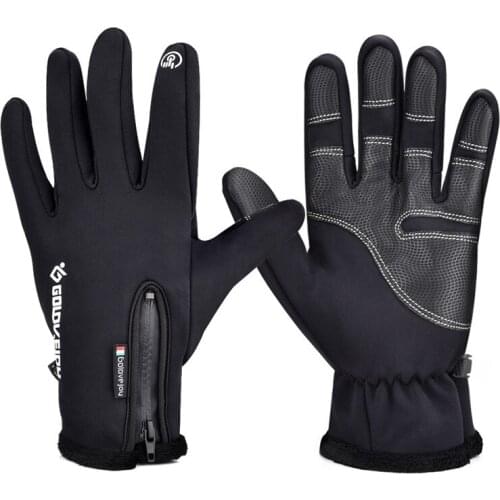 Autumn and winter zipper outdoor sports riding gloves warm windproof waterproof gloves touch screen gloves men and women gloves