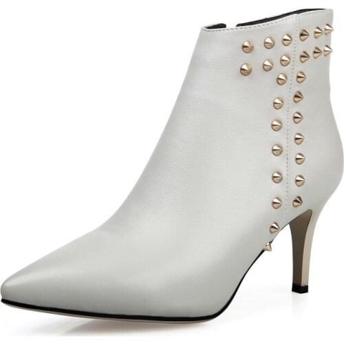 Big Size boots women shoes ankle boots for women ladies boots shoes woman winter Pure color pointed