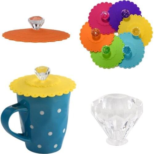 10.5cm Silicone Cup Lid Glass Drinking Cover Anti-dust Cup Suction Seal Random Color Lid Cap Home Drinking Silicone Cup Lid