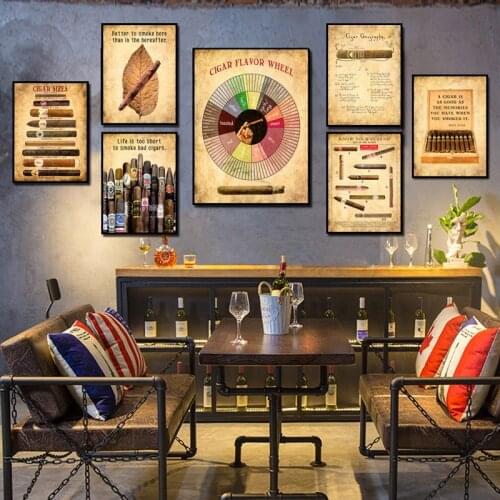 Tobacco Cigar Ingredient Vodka Retro Wall Art Canvas Painting Nordic Posters And Prints Wall Pictures For Bar Living Room Decor