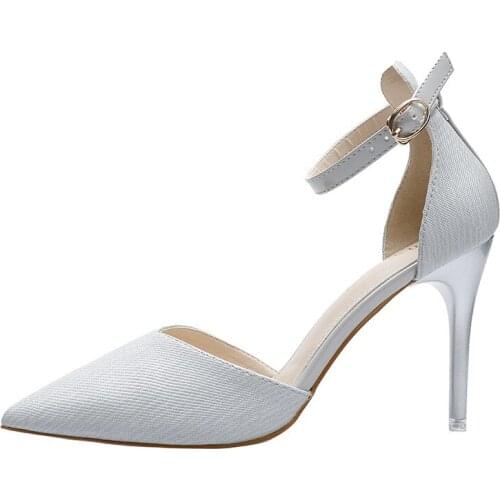 New Women 9cm High Heels Fashion Stiletto Sandals Female Pointed Toe Shoes Ladies Sexy Office Business Wedding Party Shoes