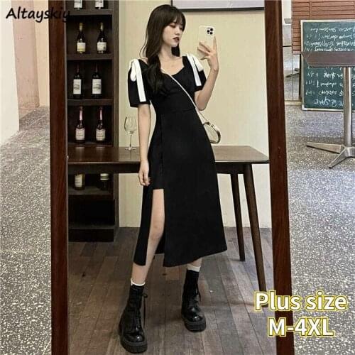 Dresses Women M-4XL Lace-up Asymmetrical Streetwear New Designer Sexy Split Sweet Cool Trendy Midi High Waist Vestidos Ins Mujer