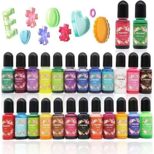 26 Color 10Ml Liquid Translucent Epoxy Resin Colorant Pigment Highly Concentrated Epoxy Resin Dye for DIY Jewelry Making