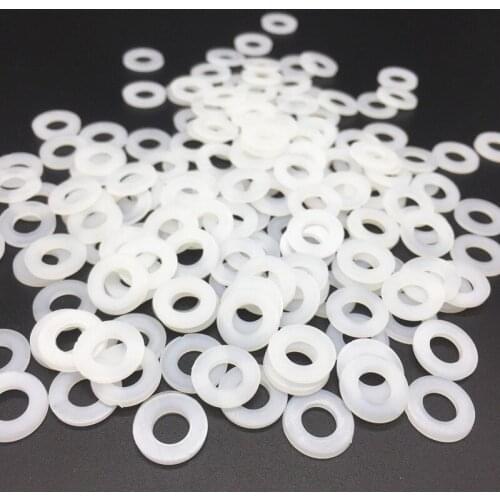 100Pcs M2 M2.5 M3 M4 M5 M6 White Plastic Nylon Washer Plated Flat Spacer Seals Washer Gasket Ring