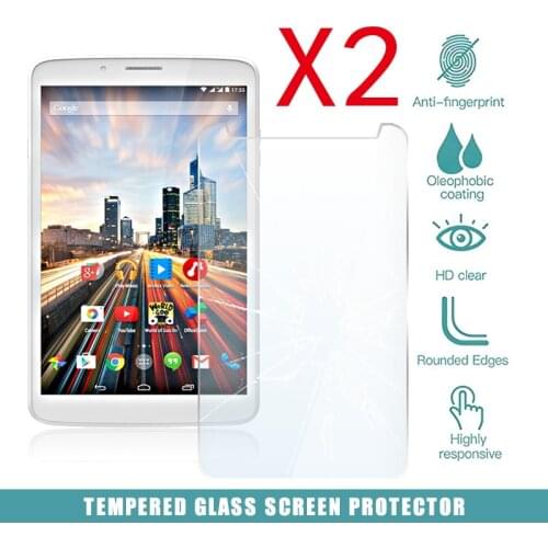 2Pcs Tablet Tempered Glass Screen Protector Cover for Archos 80b Helium 4G 9H Tempered Film Full Coverage Anti-Scratch
