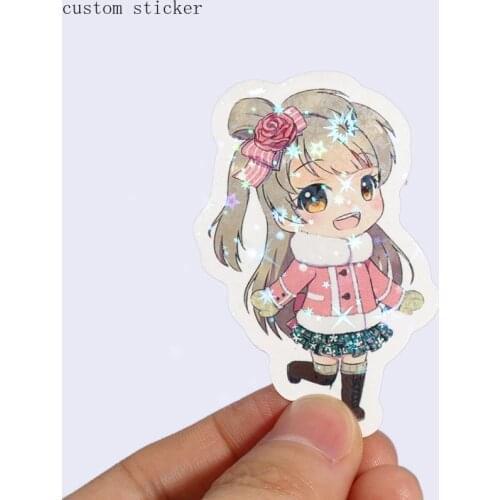 20pcs/5cm Custom Character Holo Sticker,cartoon Pendants Sticker Diy Personalizados