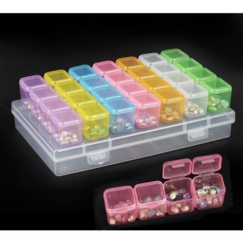 28/56/64 Grids 5d Diamond Painting Accessories Storage Box Diamond Painting Drill Storage Box Transparent Container