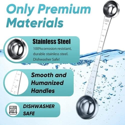 MLGB 3PCS Coffee Scoops with Tick Mark Stainless Steel Coffee Measuring Scoop for Coffee Tea Sugar and Milk 5ML and 15 ML