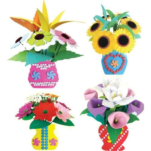 3D stereo EVA creative flower pot stickers children Handmade DIY flower craft paper