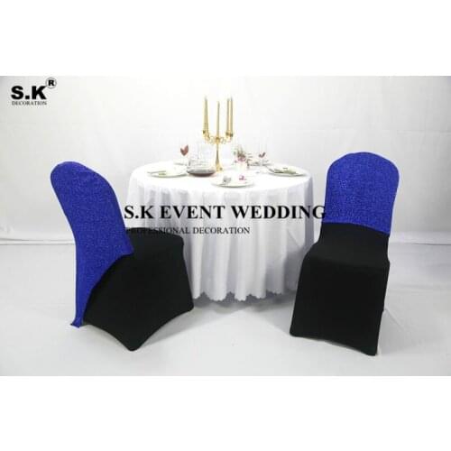 5 10 25pcs Glitter Sequin Spandex Chair Cover Cap Hood For Wedding Banquet Event Decoration
