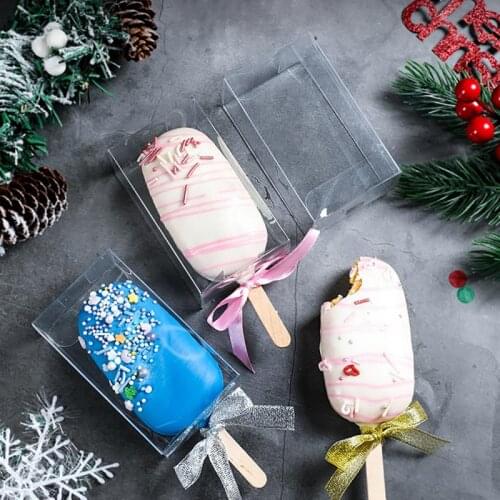 50pcs Transparent Cakesicle Box Ice Cream Candy Gift Packaging for DIY Baking Baby Shower Wedding Birthday Party Favors