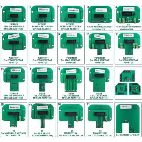 Full 22 Pcs Probes Adapter LED Frame ECU RAMP Adapters 12V For KTAG KESS 100 Fgtech Dimsport Probe Set Diagnostic Instrument